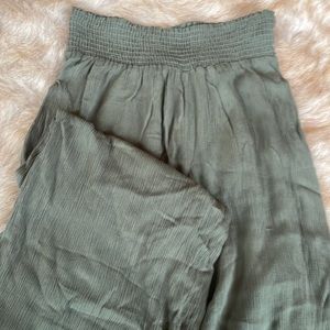 green flare hippie pants